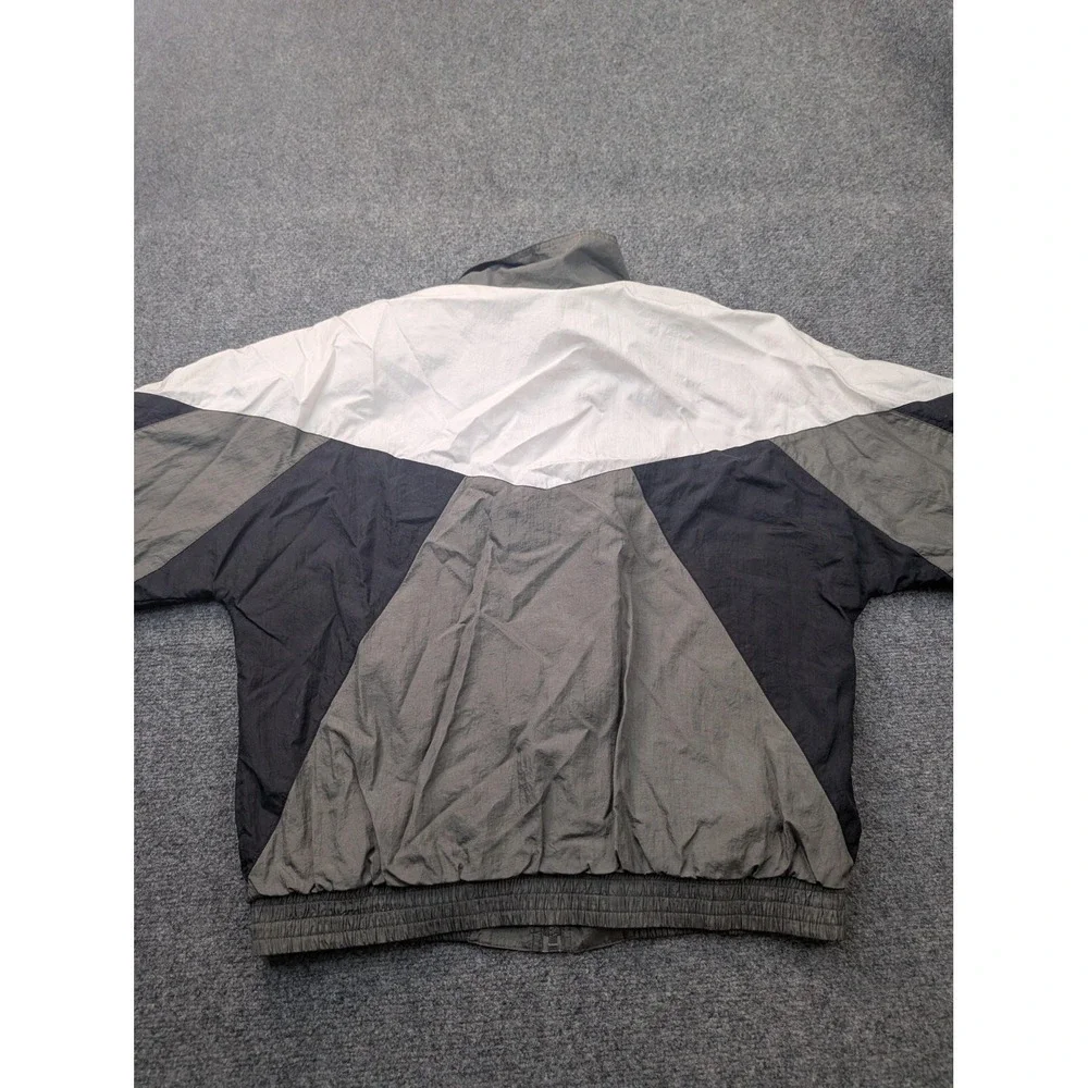 Wilson‎ Jacket Mens L Gray Colorblock Windbreaker Full Zip Lined Tennis Athletic